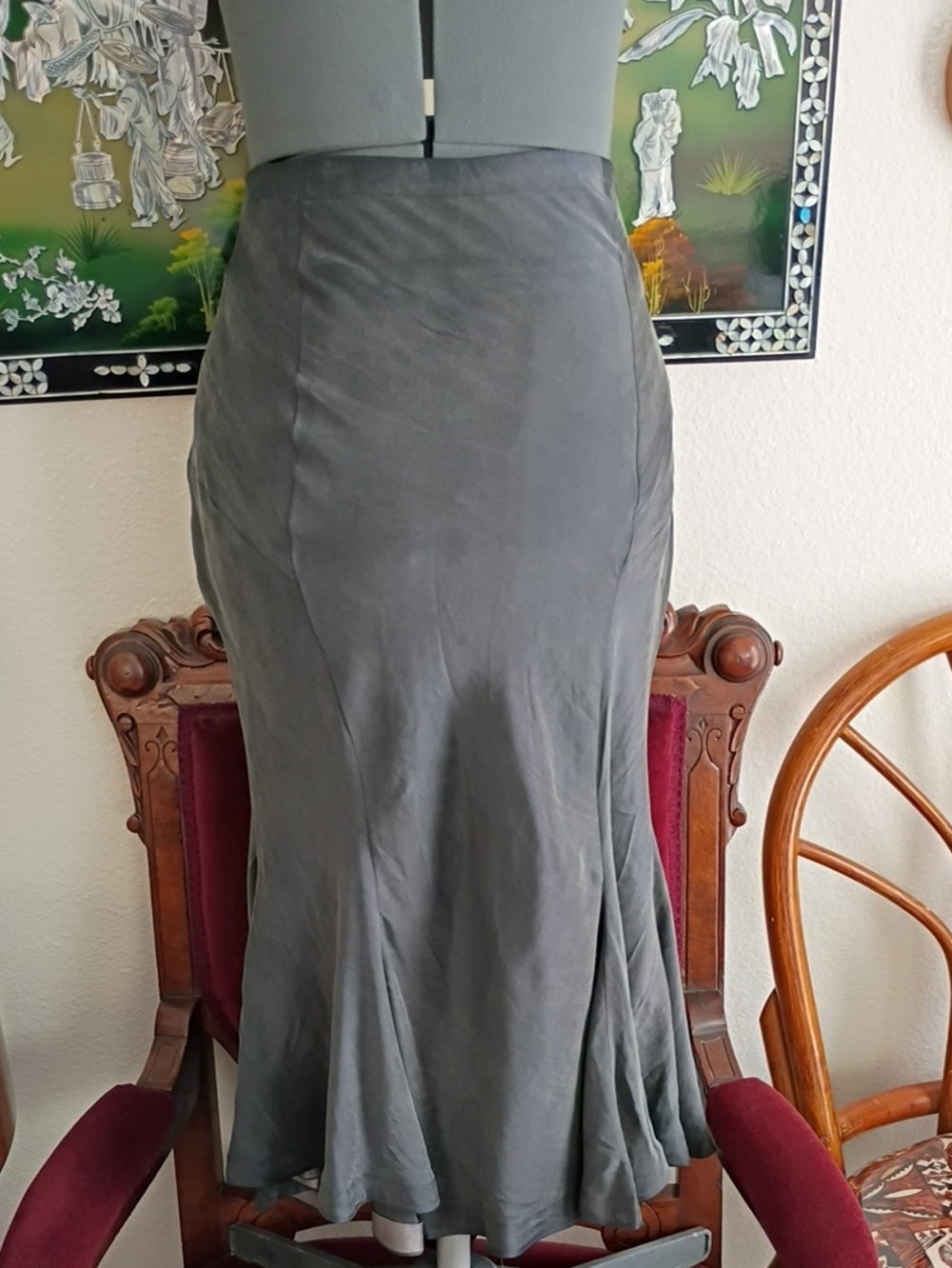 Amin Phillips Black Silk Mermaid Skirt Size Medium